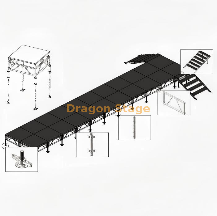 Modular Catwalk with Dual Stairs 带双楼梯的模块化走道