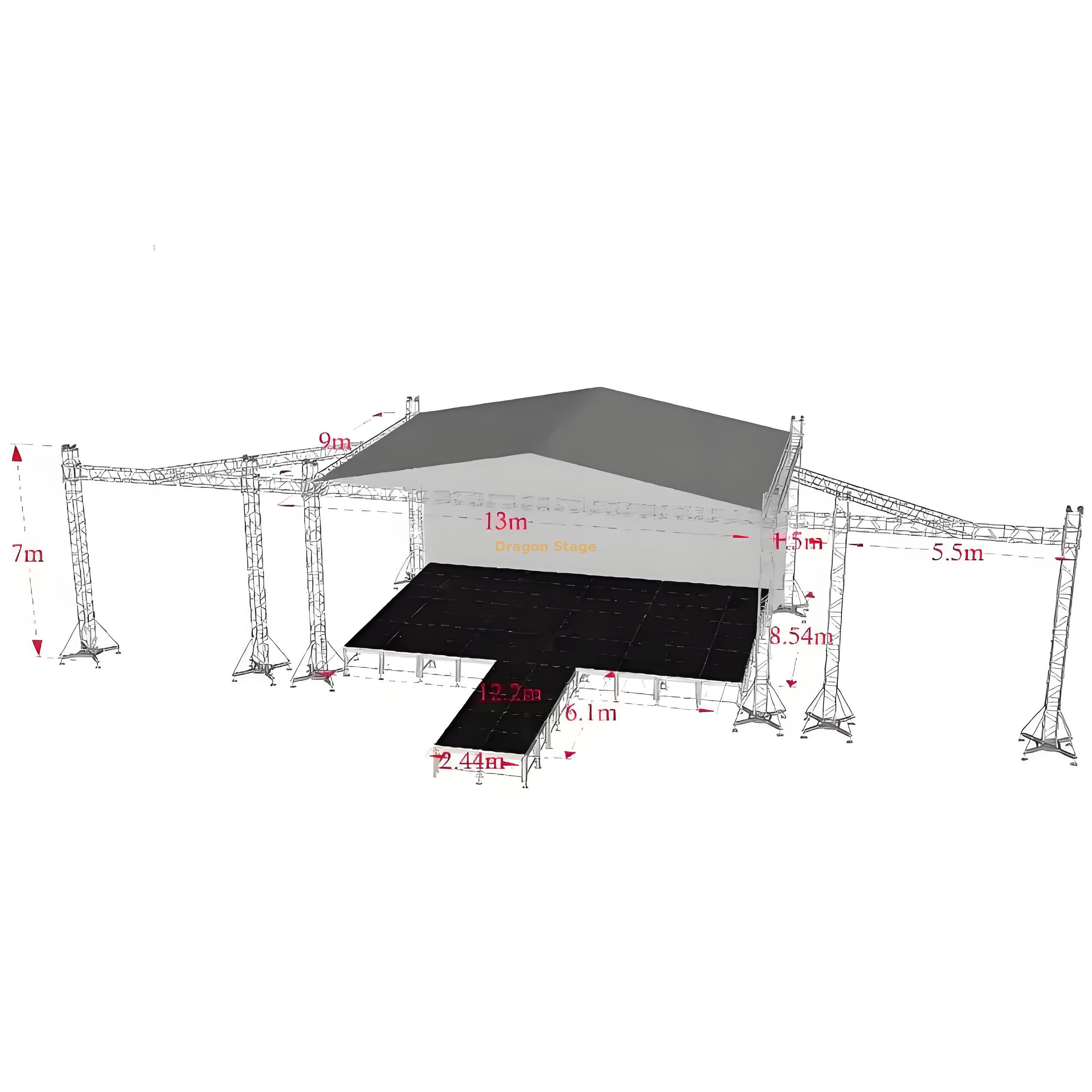 Roof Stage Truss 13x9x7m 屋顶式桁架13x9x7m