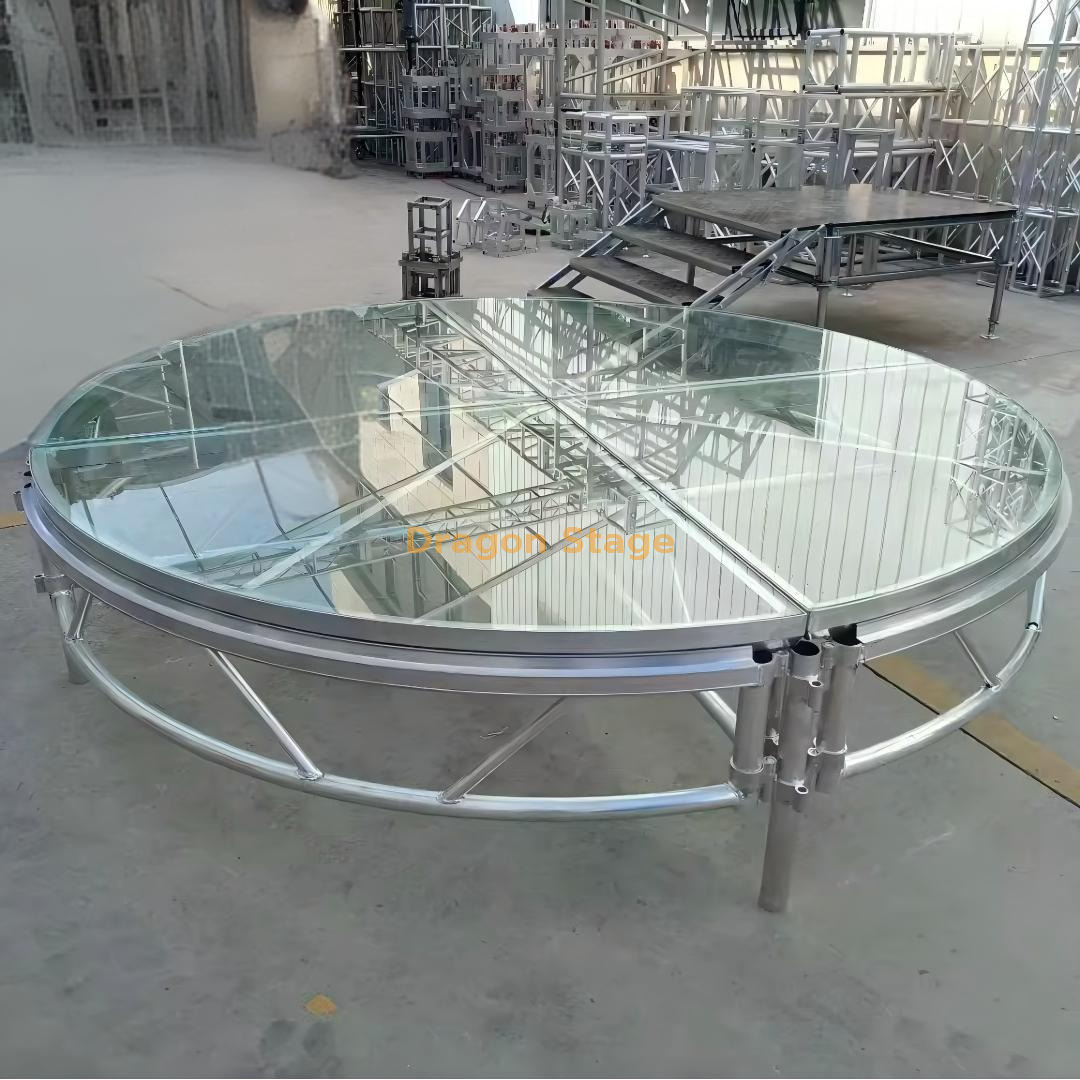 2.5m Diameter Round Aluminum Plexiglass Stage 2.5m直径圆形铝制有机玻璃舞台