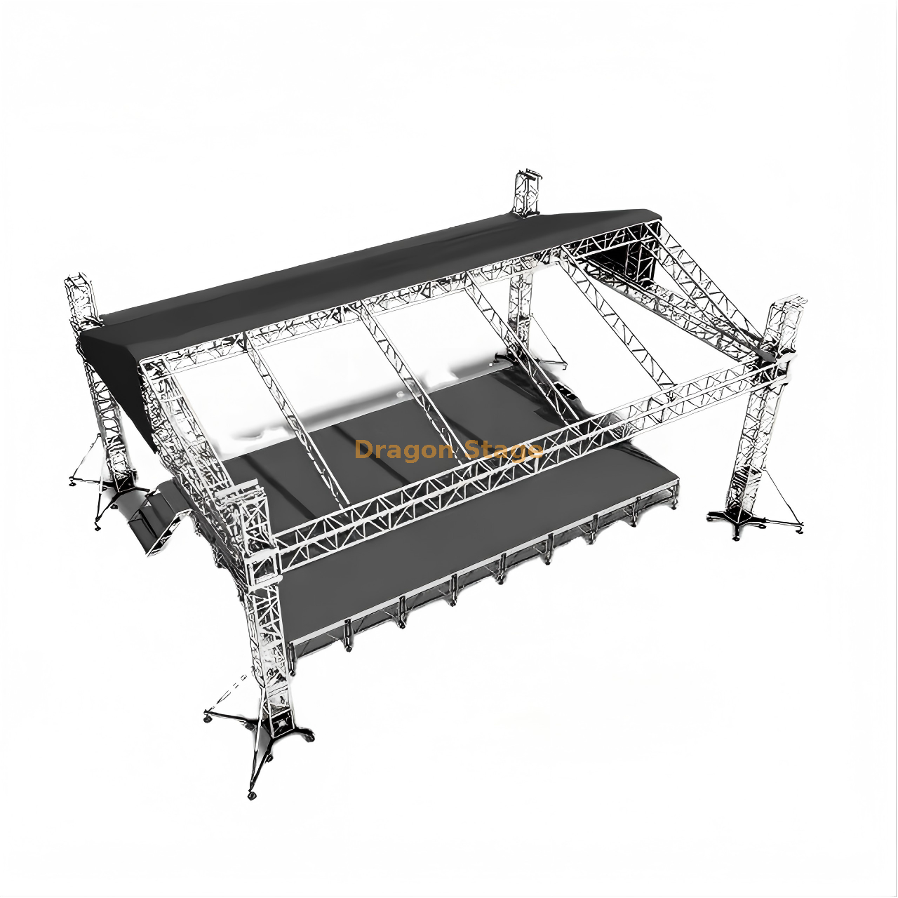 11x8x6m Professional Aluminum Saddle Roof Stage Truss System for Outdoor Events 11x8x6m 专业户外活动铝制马鞍屋顶舞台桁架系统