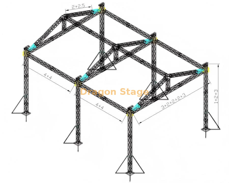 12x16x6m Professional Aluminum Triangular Roof Event Truss System 12x16x6米专业铝制三角屋顶活动桁架系统