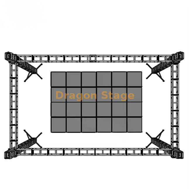 8x7x8m Aluminum Alloy Concert Stage with Roof Truss Rigging 8x7x8米铝合金音乐会舞台带屋顶桁架索具