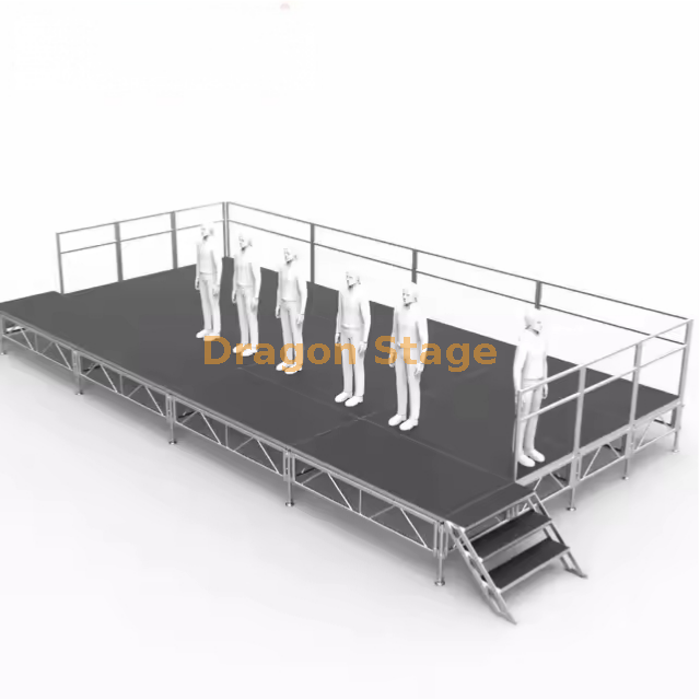 Portable Aluminum Mobile Stage Wooden Platform for Event 9.76x4.88m 活动用便携式铝制移动舞台木质平台 9.76x4.88m