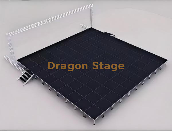 40x40ft Modular Aluminum Stage System with Adjustable Legs 40x40 英尺模块化铝制舞台系统,带可调节支腿
