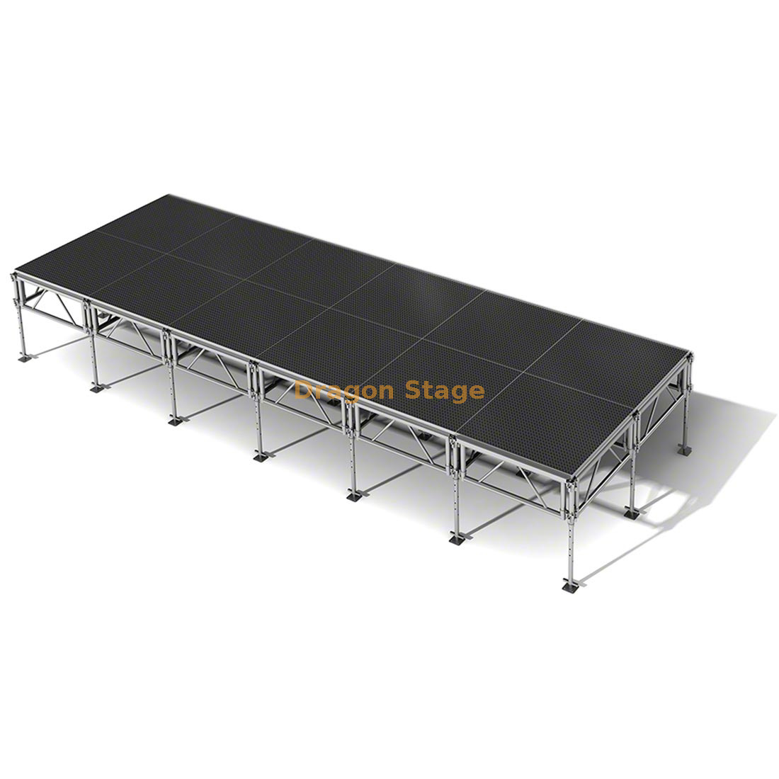 7.32x2.44m Aluminum Moving Concert Collapsible Stage with 2 Stairs 7.32x2.44米铝制移动音乐会可折叠舞台带2楼梯