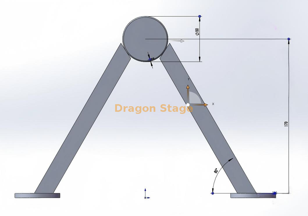 Totem Top Adapter for Stage Lighting dimensions (1) 用于舞台照明的 Totem 顶部适配器尺寸 (1)