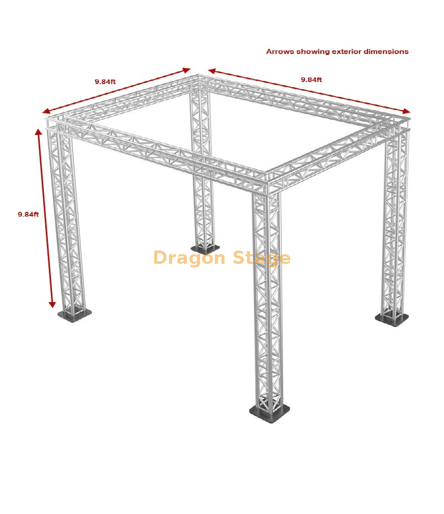 290mm Aluminum Black Spigot Stage Frame Structure for Activities 3x3x3m 290毫米铝黑色尖顶阶段框架结构3x3x3m