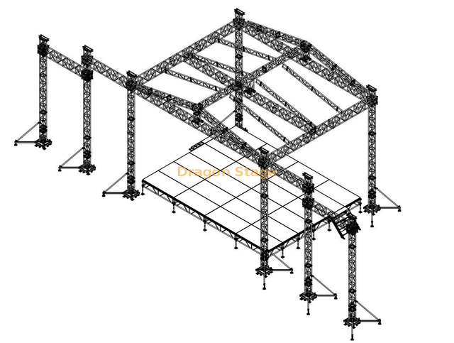 铝制的照明廉价桁架10x6x7m 2对扬声器和LED屏幕的机翼