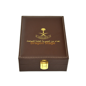 高端中东风格 PU 皮革礼品盒，用于水晶和手表展示