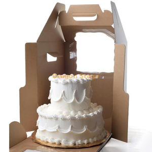 批发粉色婚礼礼品设计圆形圆柱方形包装，适用于 10 12 英寸高奶酪蛋糕纸盒，带透明窗