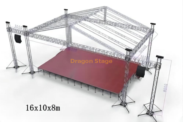 室外银色柱事件事件的桁架屋顶16x10x8m