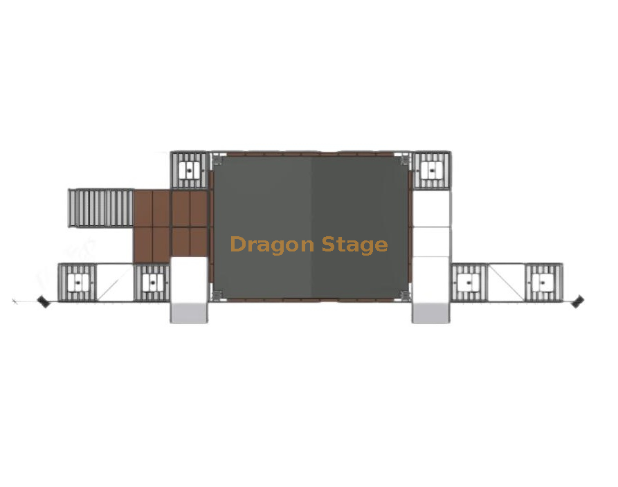 铝制桁架屋顶10x8x8m，带有上衣脚手架地板（1）