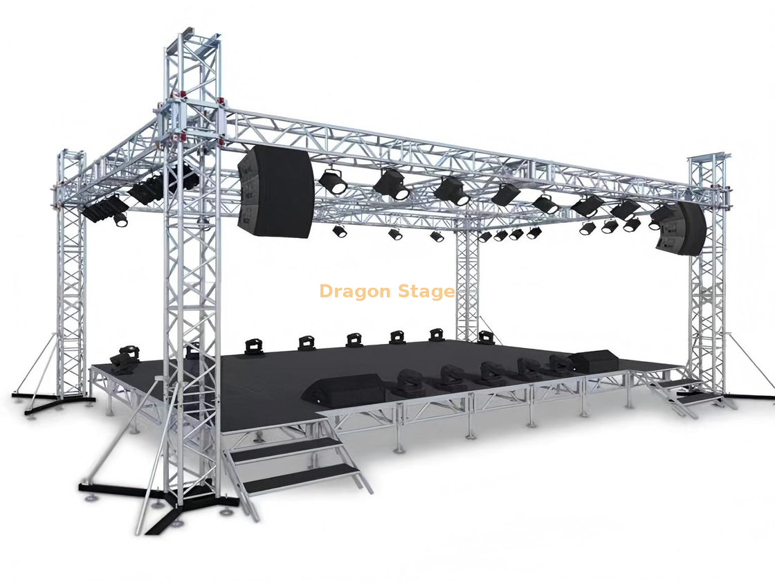 7x5m 定制铝制舞台框架桁架结构，适用于舞台灯光和 LED 屏幕
