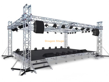 7x5m 定制铝制舞台框架桁架结构，适用于舞台灯光和 LED 屏幕