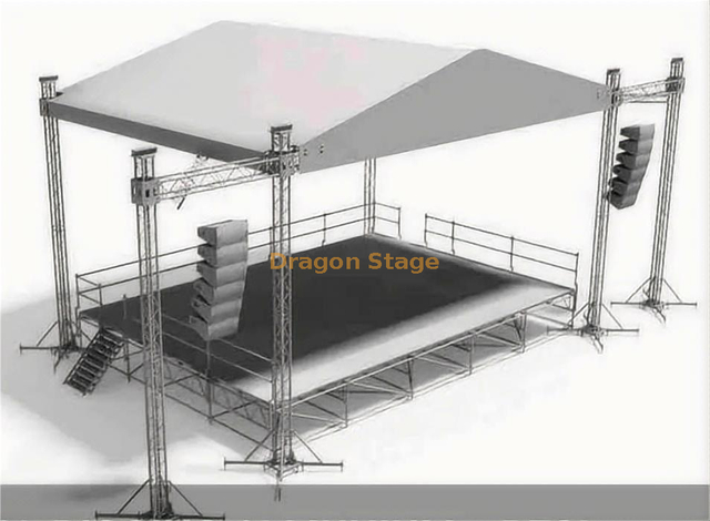 轻巧的重载铝照明阶段室外活动的屋顶桁架18x12x10m