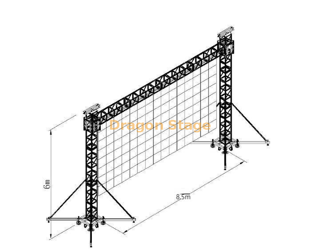  LED视频墙8.5x6m的铝制桁架系统