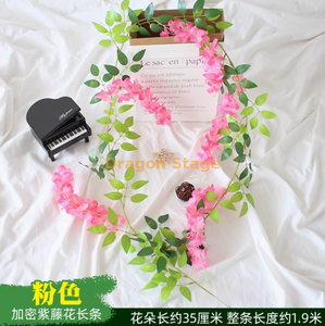 模拟的紫藤豆腐布丁弦紫罗兰紫色天花藤室内橙色粉红色加上一只紫红色
