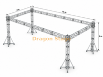 14x6x6m 便携式 LED 屏幕桁架系统，带手动环链葫芦