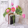 模拟的莲花，莲花冠层，莲花叶，佛陀的莲花，放置在客厅，人造花池，浅粉红色莲花花束