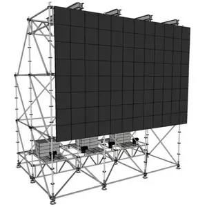 用于 6x4m LED 屏幕的 6x4x6m 环锁系统，带 4 个顶部部分和 3 个水镇流器