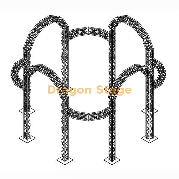 多拱弧形桁架展示系统（铝制圆形门柱桁架结构）