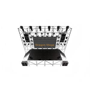 12x2x10m Ringlock LED 背景结构，带 8x4x2m Ringlock 舞台和 2 个楼梯