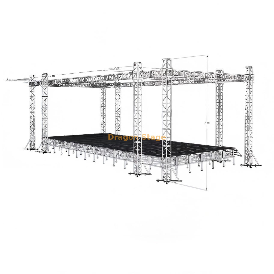 12x8x7m 专业铝制户外活动桁架系统