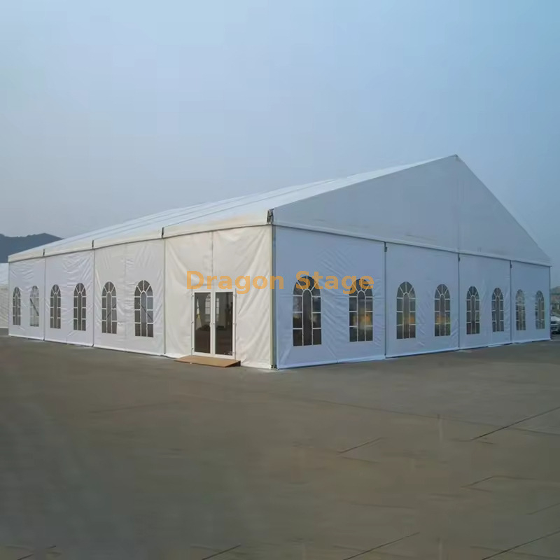 100m跨度白色室外接待教堂仓库婚礼派对Marque 12m长