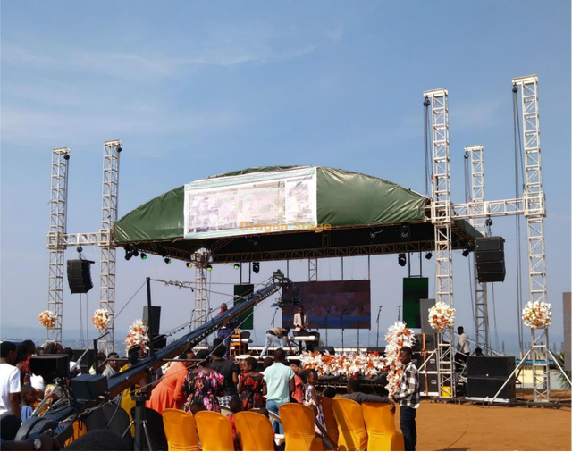 12x8x9m 重型铝制弧形屋顶舞台桁架系统，带扬声器翼
