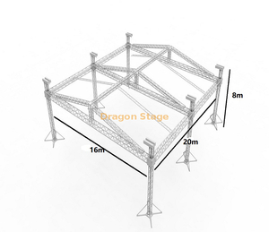 400mm尖顶铝桁架展览广告设备桁架系统20x16x8m 6pillars 