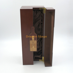 豪华葡萄酒包装盒定制标志金色印刷木制葡萄酒礼品盒
