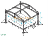 便携式轻巧的铝制桁架弯曲的屋顶桁架设计音乐会式桁架显示15x10x8m
