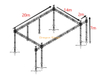 定制便携式活动户外桁架舞台，带大型海报背框 20x14x7m，带 2 个扬声器翼