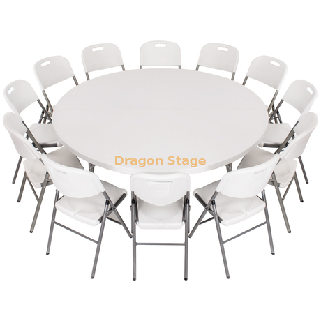 圆形宴会HDPE塑料折叠餐桌，用于户外活动