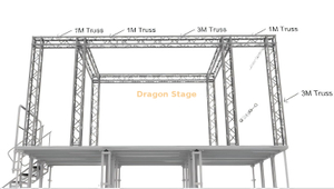 拖车全球桁架舞台室外屋顶桁架结构铝4x3x3m