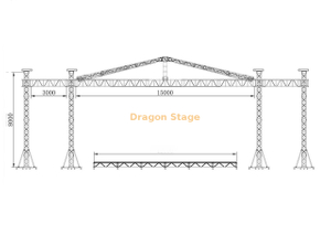 铝制桁架阶段屋顶桁架系统15x10x8m