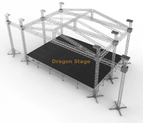 适用于户外活动的轻质重载铝制照明舞台屋顶桁架 18x12x10m