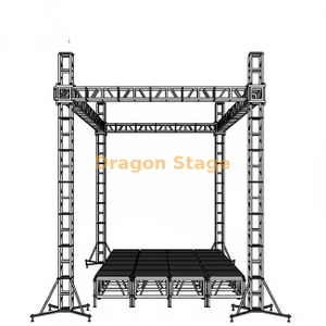 专业 8x7x8 米铝合金音乐会舞台，带屋顶桁架索具