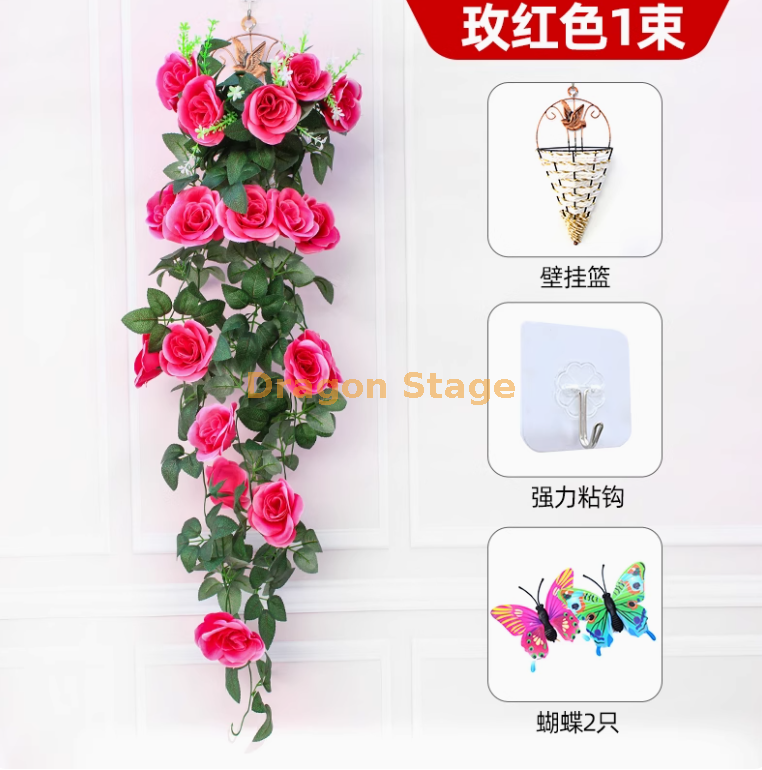 驼色1玫瑰送篮粘钩
