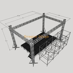 290毫米黑色DJ桁架阶段10x6x6m