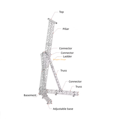 铝线阵列扬声器桁架塔 