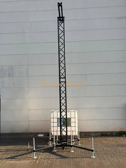 黑色 6M 重型铝 PA 索具塔线阵列扬声器桁架系统