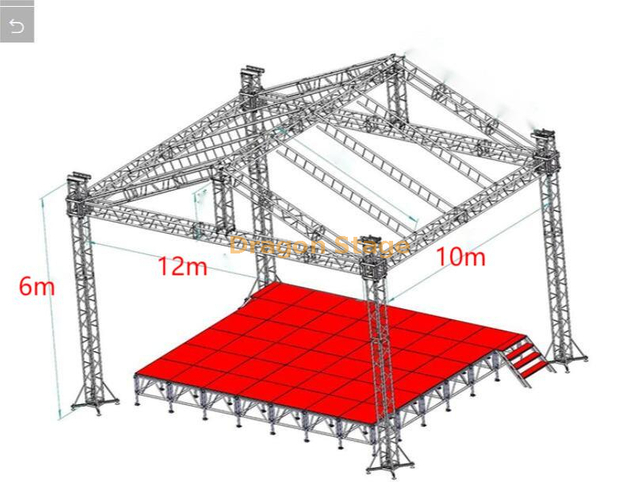 铝制轻量级活动屋顶桁架价格12x10x6m 