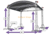 户外铝音乐会舞台桁架弯曲的屋顶照明桁架12x12x9m（40x40x28ft）