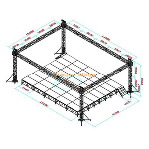 30x25x25ft照明桁架系统线性扬声器完整设置