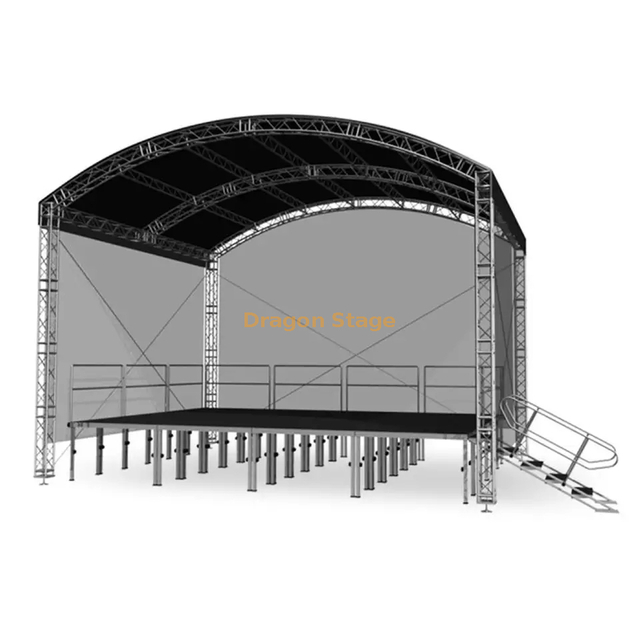 户外定制的拱形屋顶桁架桁架铝制拱形桁架7x6x3m（24x20x10ft）