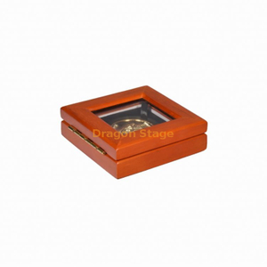 高端棕色定制小单收藏硬币木制储物盒展示