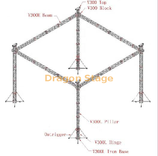 非洲户外活动照明桁架框架 10x8x6m