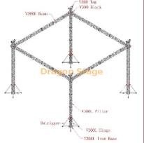 非洲户外活动照明桁架框架 10x8x6m