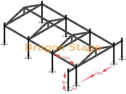 中东活动屋顶桁架系统 16x30x8m